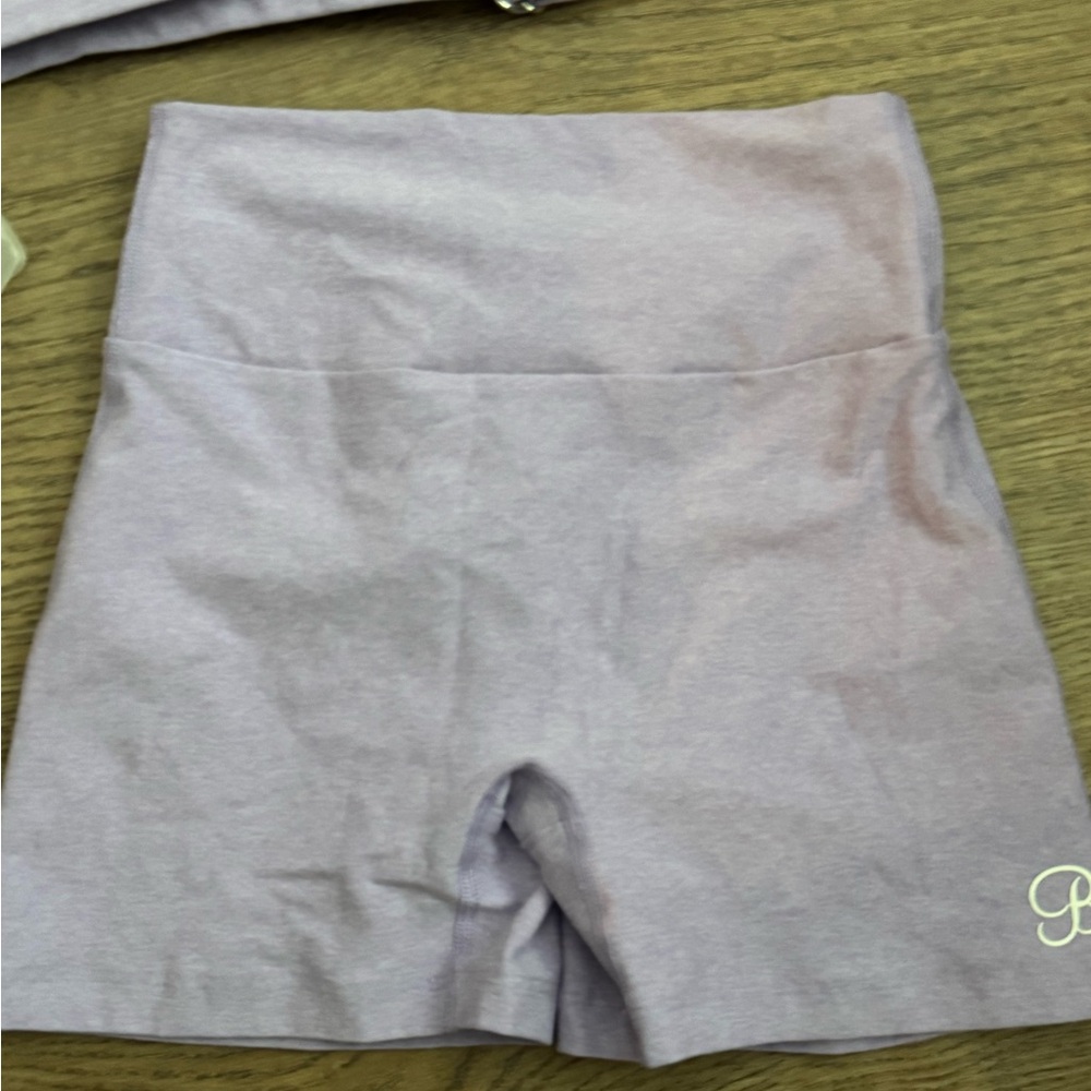 Bombshell Sportswear Lavender Sports Bra and Shorts Set - Picture 4 of 5